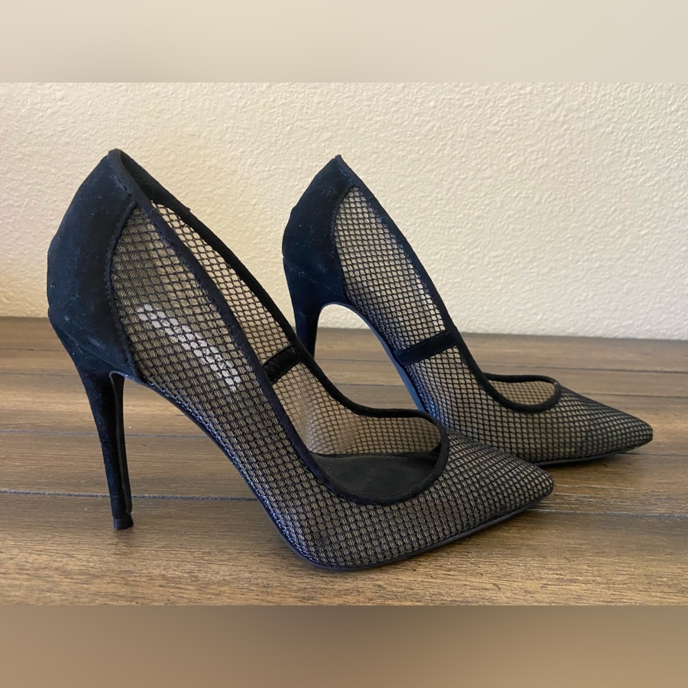 Steve Madden Vala Meshluv Black Heels Size 7